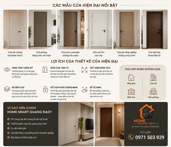 Lợi ích thiết kế cửa hiện đại giá tốt