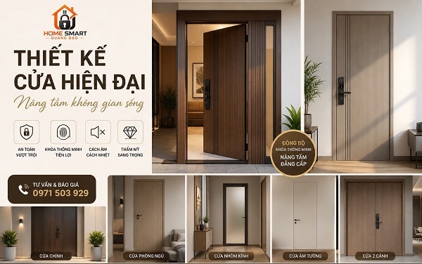 Thiết kế cửa hiện đại nâng tầm không gian sống