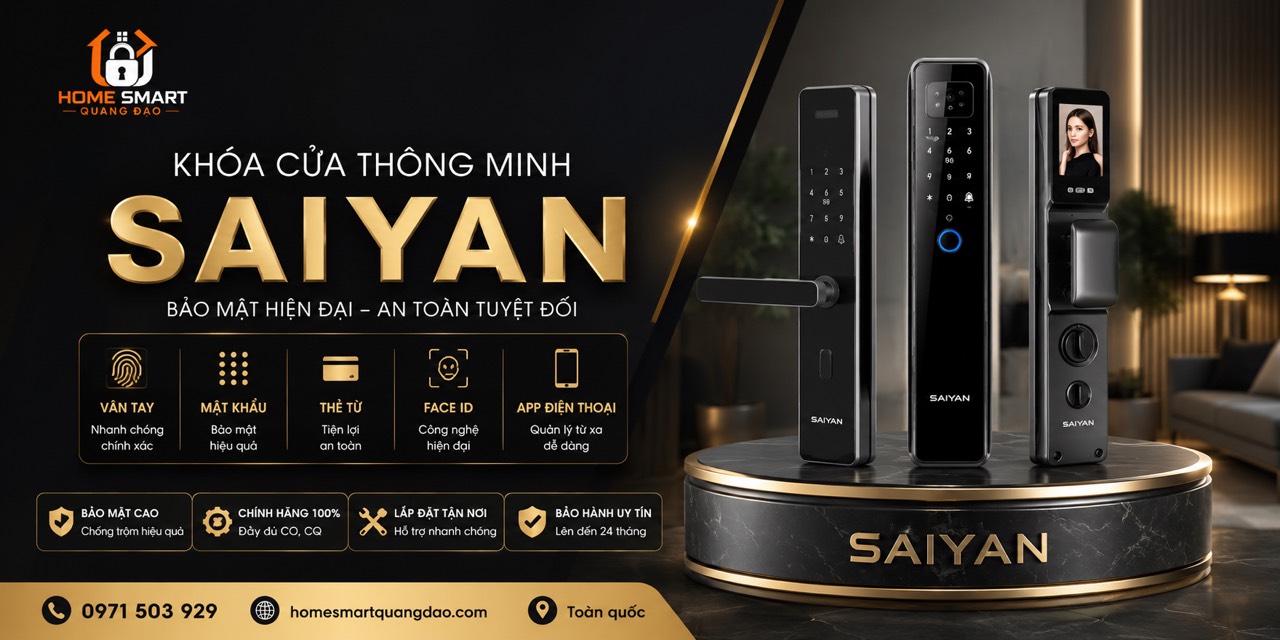 Khoá cửa thông minh Saiyan giá rẻ