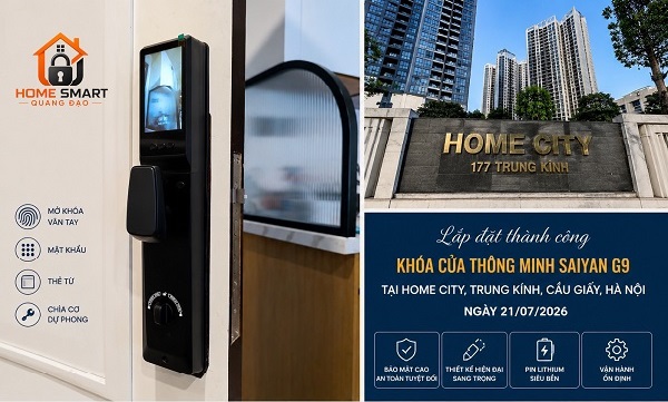 Lắp khoá thông minh tại Home Cty 177 Trung Kính, Cầu Giấy, Hà Nội